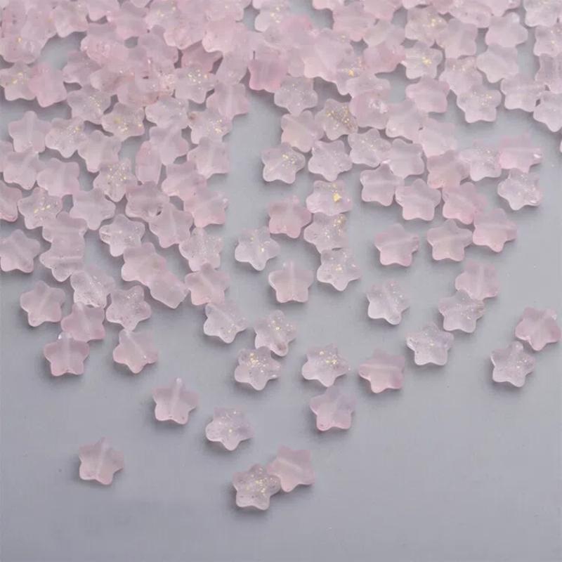 50PCS Color Star Beads 8mm Czech Glass Loose Spacer for Jewelry Making Hairpin Handmade Diy Accessories