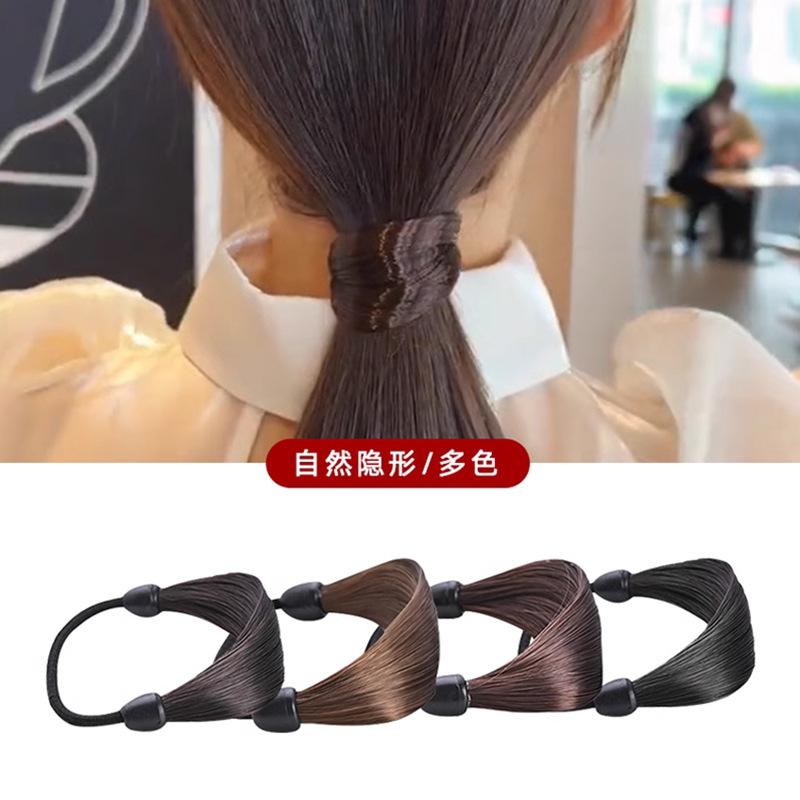 Elastic Hair Tie with Synthetic Hair Extension Ponytail Holder Hair Band for Secure Styling Comfortable Fit Durable Material
