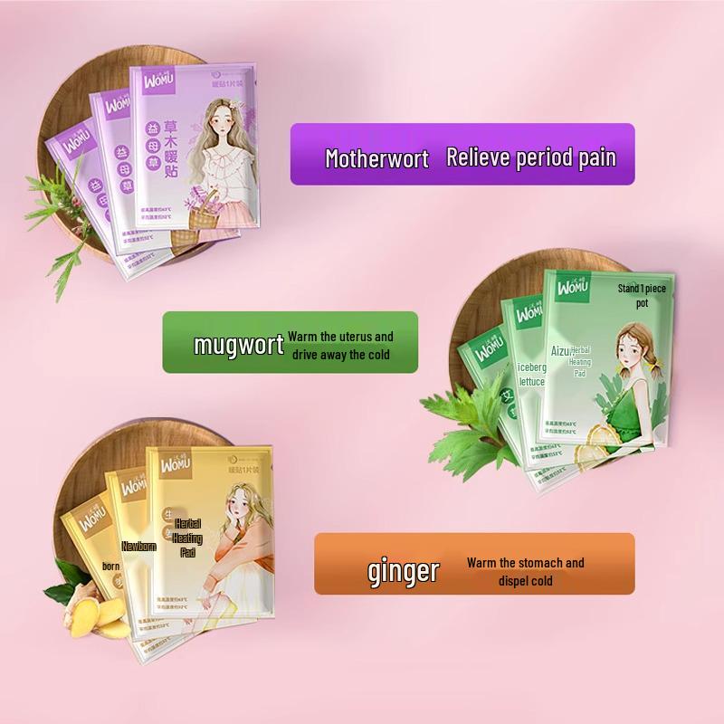 Mugwort Self-Heating Period Patch: Winter Warmth & Cold Relief Compress for Women