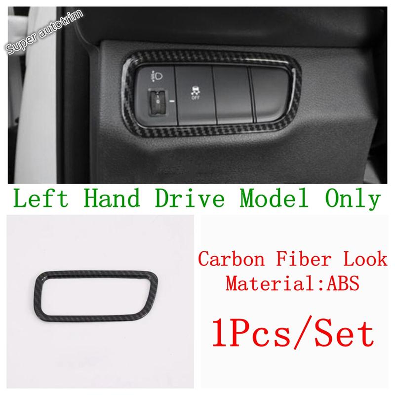 Car Head Lights Lamps Switch Button Panel Cover Trim Fit For Hyundai Santa Fe  -  ABS Carbon Fiber Accessories Interior