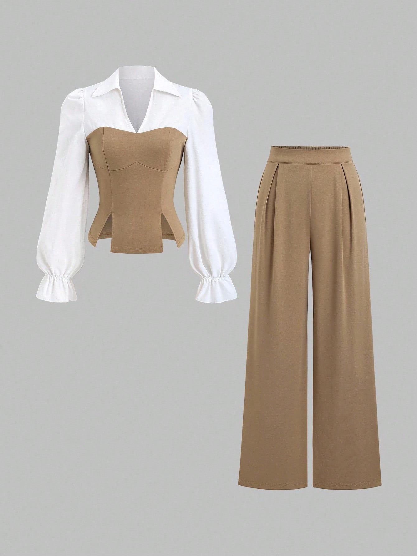 Chic Korean Two-Piece Autumn Set for Women - Slimming & Elegant L