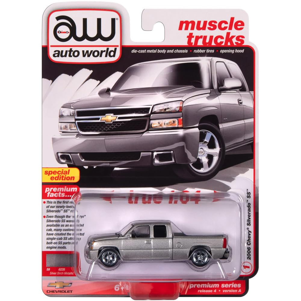 

Auto World 164 Scale Premium Release 4 “2006 Chevy Silverado SS (Silver Birch Metallic)” AWSP163-24A
