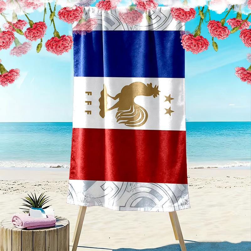France National Football Team2 Print Beach Towel, Large Soft Quick Dry Towel for Beach Camping Swimming