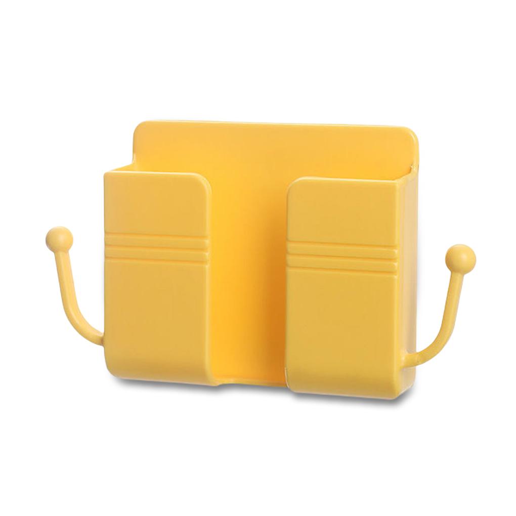 Настенный держатель для зарядки телефона, самоклеящийся органайзер для пульта дистанционного управления, многофункциональный брелок, ящик для хранения вещей в отеле жёлтый