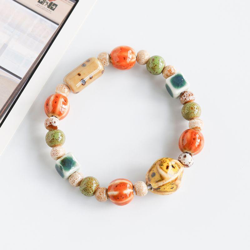 

Этнический стиль керамический браслет Цзиндэчжэнь фарфоровые бусины плетеный браслет из бисера студенческое украшение для рук ремешок для переноски женский легкая роскошь высокое чувство Flower Glaze Yellow