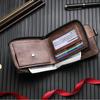 New Men's Premium Sense Short Frosted Leather Wallet Multi-Slot Coin Pocket Photo Holder Small Men's Wallet High Quality