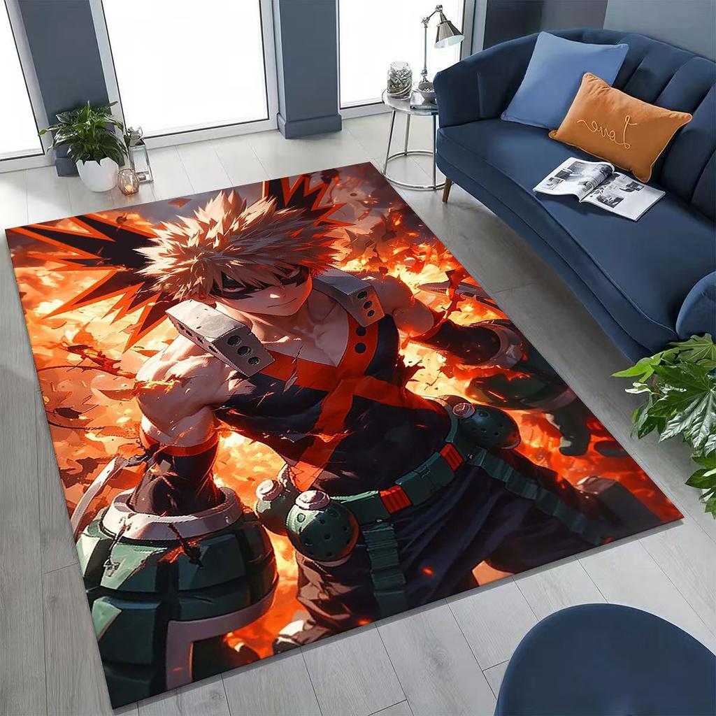Anime My Hero Academia Deku Katsuki Kreslený koberec do ložnice obývacího pokoje na pohovku domů rohožka dekorace, dětská protiskluzová podložka na hraní