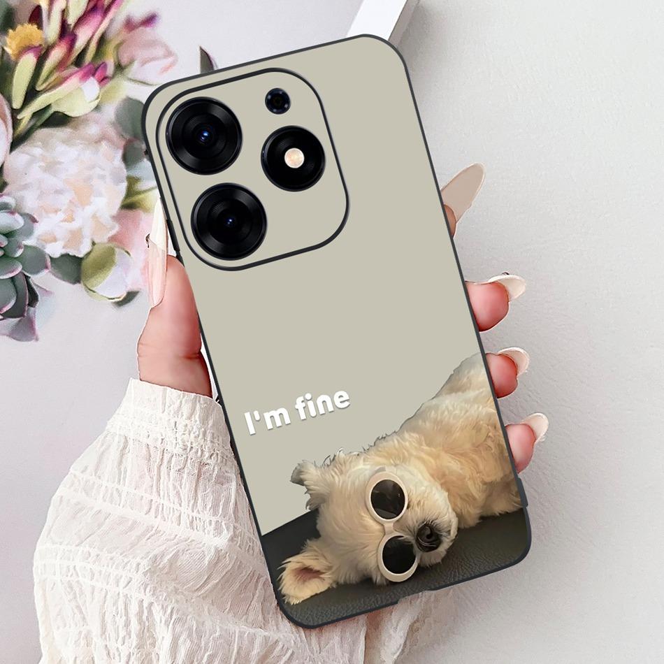 For Tecno Spark 10 Pro Phone Case Spark 10Pro 4G KI7 Elegant Floral Cat Printing Soft Silicone TPU Cases