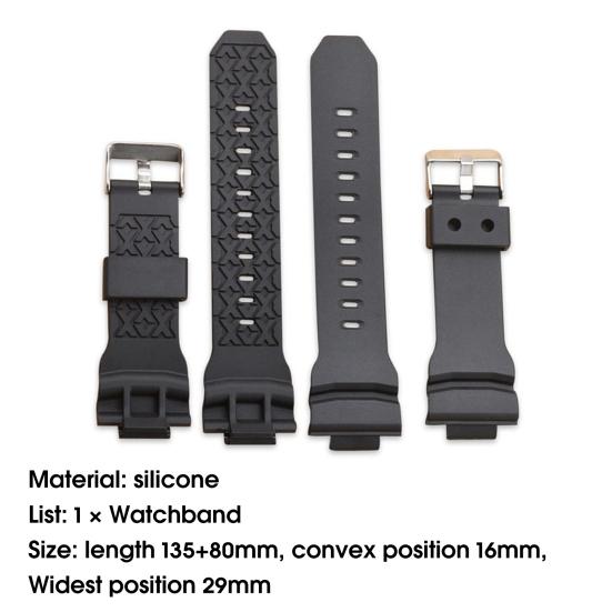 Watch Band Waterproof Sweat-proof Non-fading Durable Wear-resistant Breathable Soft Smart Wristwatch Strap Replacement for GA-150/200/201/300/310/GLX