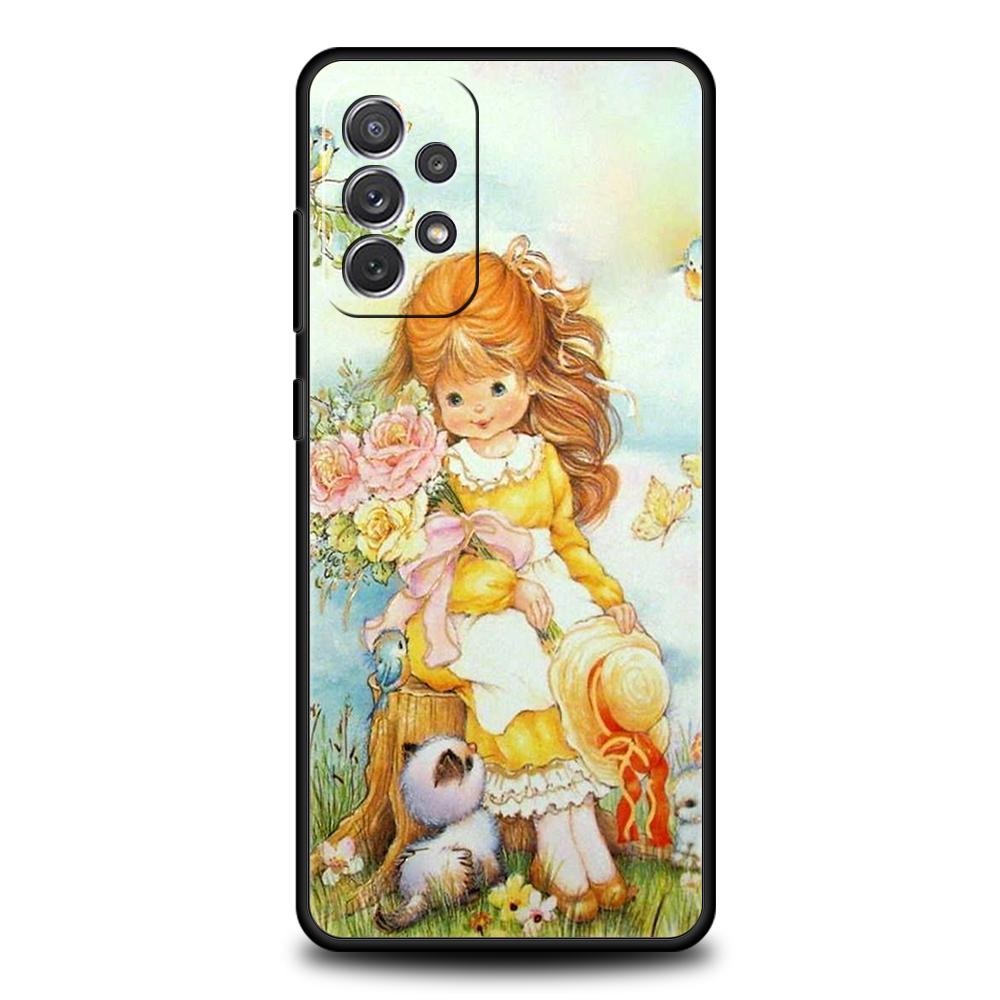 Phone Case for Samsung Galaxy A55/A35/A15/A14/A13/A25/A71/A72/A73/A32/A33/A52/A52S/A41/5G Soft TPU Shell Sarah Kay Girls Cute