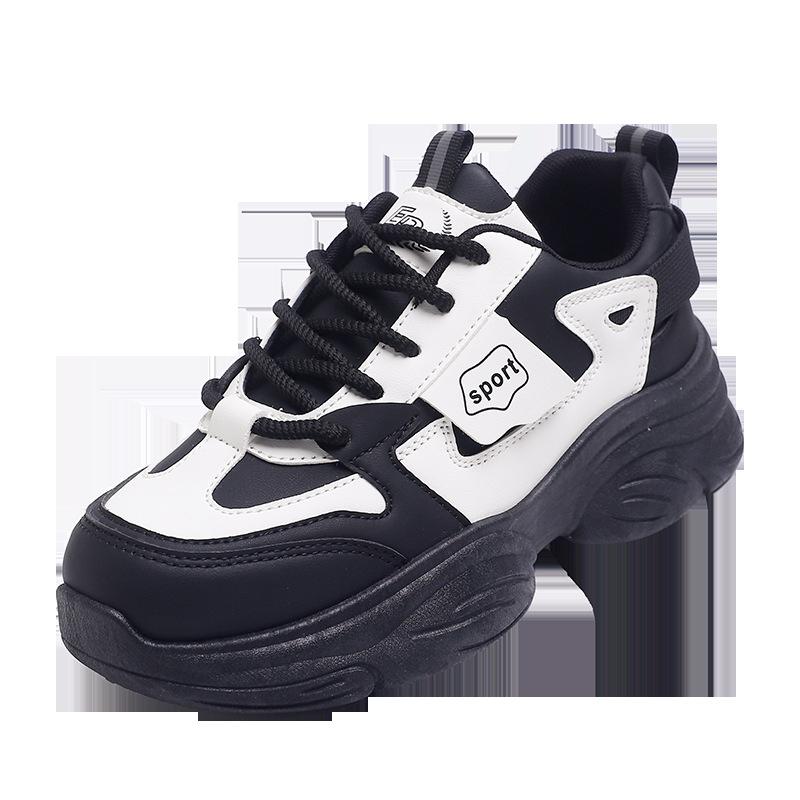 Autumn Student Versatile Platform Dad Shoes Women's Harajuku Niche Design Sense Heightening Board Shoes Lightweight Sports and Leisure Shoes