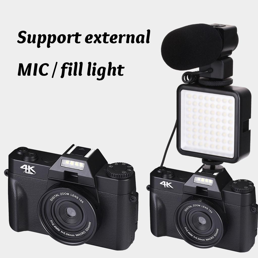Digital Camera Video Vlog Camcorder Portable Handheld 16X Digital Zoom PX HD NightvisionS Selfie Camera for YouTube 4K
