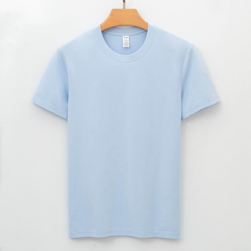 Long Velvet Cotton T-shirt Short-sleeved Round Neck Three-pin White T-shirt Men