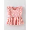 Girl Pink Polka Dot Skirt Swing T-shirt Fashion Children Casual Short Sleeve Western Style round-Neck Shirt Children's Jacket 8