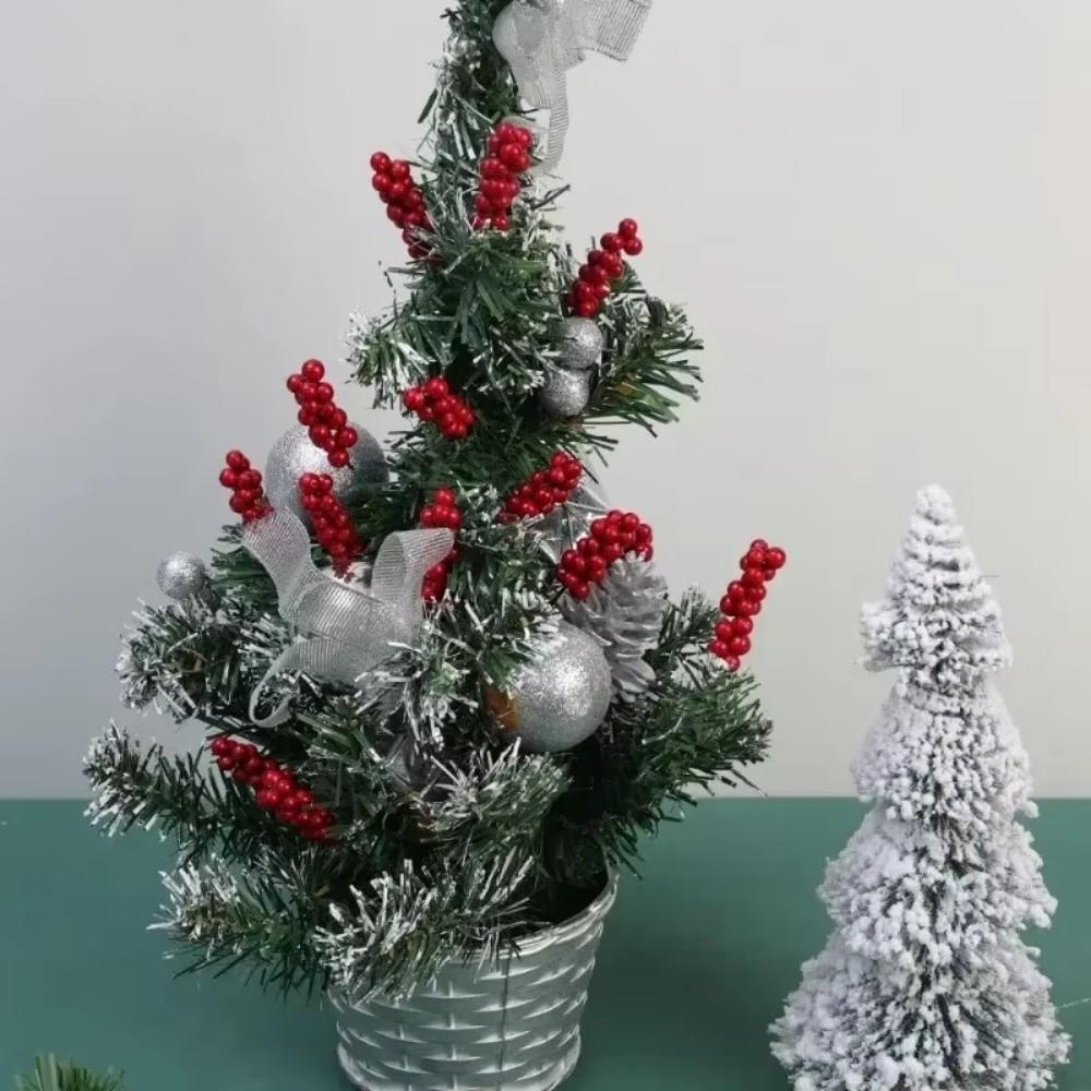 30PCS Flexible Wire Stem Artificial Berry Picks Red Color Red Berry Stem  Christmas Tree Decor