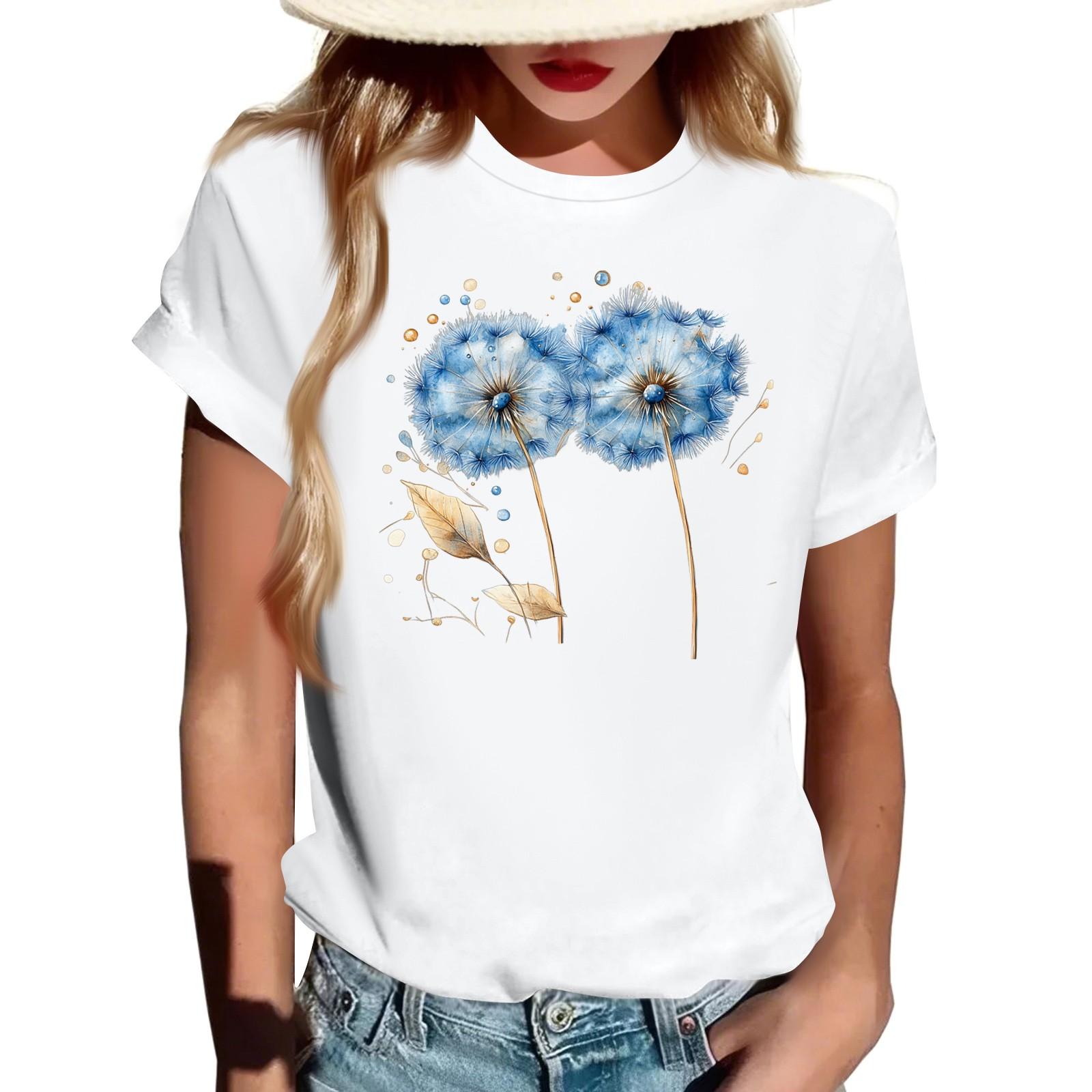 

Женская модная футболка с круглым вырезом, повседневная, с ретро-принтом, с короткими рукавами XL белый