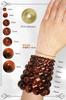 Red Tiger Eye Power Stone Bracelet Prayer Beads Bracelet Natural Stone Tiger Eye Stone Money Luck Work Luck [hibikurasu] (18mm)