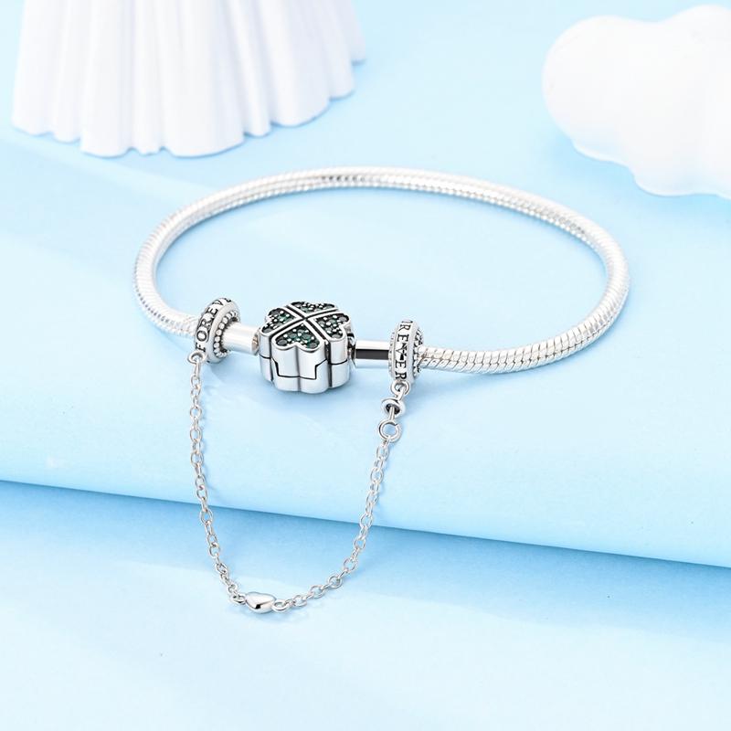 Copper Metal Star Moon Secure Safety Chain Charm Bead Components Pendant Bead Component High Quality Fine Jewelry Compatible With Authentic Original