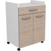 OSLO 60 Cm Serving Trolley - 1 Drawer and 1 Door - L 60 X D 44 X H 81 Cm - Oak Color