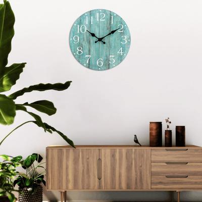 Modern Wall Clock 10 Inch Vintage Style Large Numeral Battery Operated Easy To Read Wooden Decorative Clock Home Office Supplies