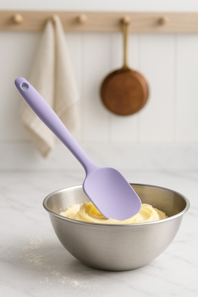 Antihaftbeschichteter Silikonspatel mit Loch zum Aufhängen, rutschfester Griff, hitzebeständig, flexibler Schaber, Back- und Rührwerkzeug, spülmaschinenfest, BPA-freie Butter