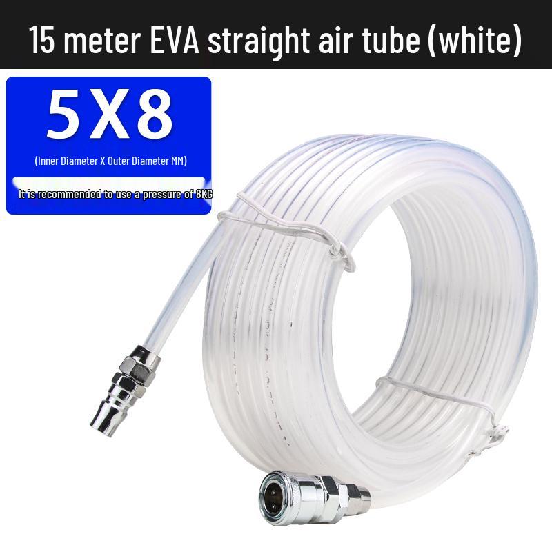 5x8mm High-Pressure Pneumatic Air Hose with Quick Connector for Air Compressors and Nail Guns