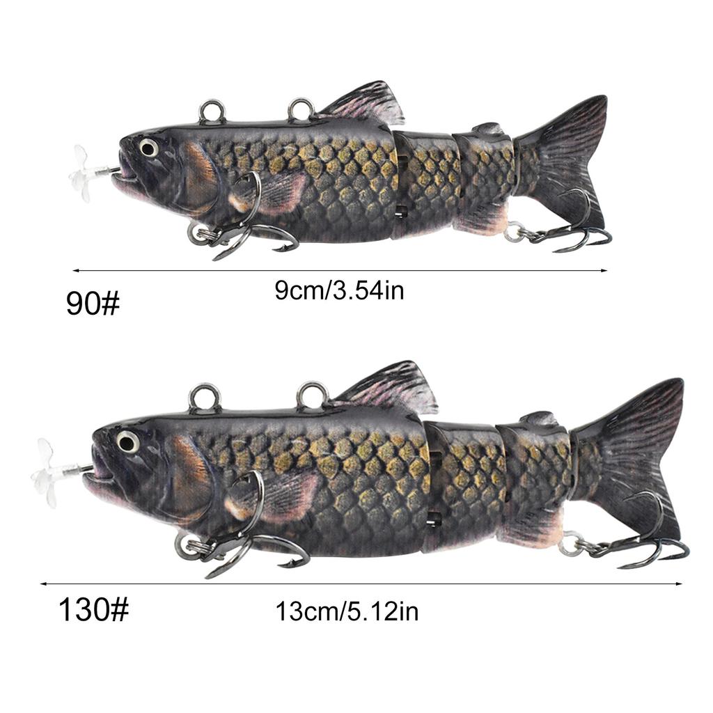 Isca Robótica Articulada de 4 Segmentos para Pesca nadadora, Recarregável por USB, com Luz LED, Wobbler, Acessório de Pesca