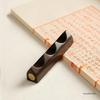Ebony Inlaid Copper Brush Holder: Solid Wood Pen Rest for Calligraphy Supplies
