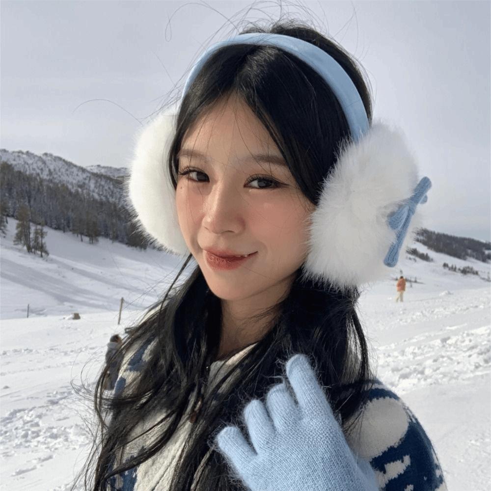 Ear Protection Soft Plush Earmuffs Thickened Fluffy Earflaps  For Women Men Outdoor