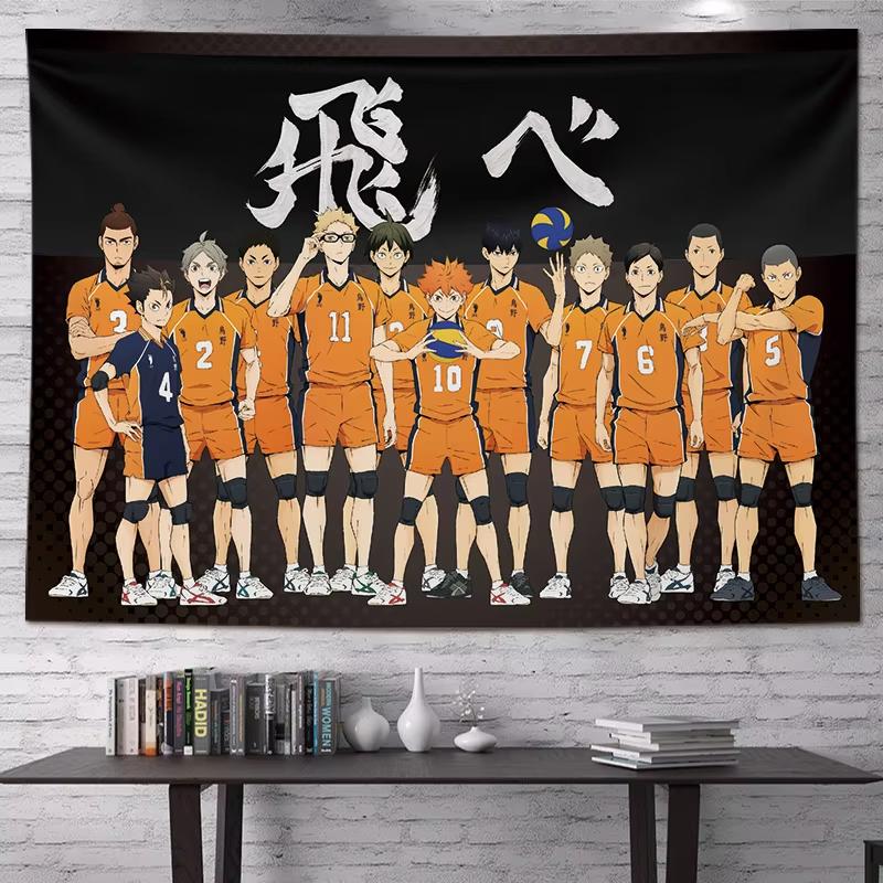 Offizielle Haikyuu Wandteppich Volleyball Anime Hintergrund für Fan-Zimmer Unterstützung Dekor Geschenk