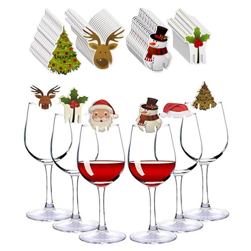 

Christmas Cup Card Santa Hat Wine Glass Decor Xmas Tree Ornaments For Home Christmas Decoration Party Decor New Year Gifts 8 types