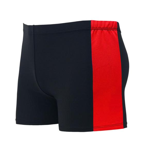 Yetişkin erkekler erkek mayoları orta katlı elastik bel Patchwork renkli su itici mayo çabuk kuruyan erkek mayoları yüzme şortu