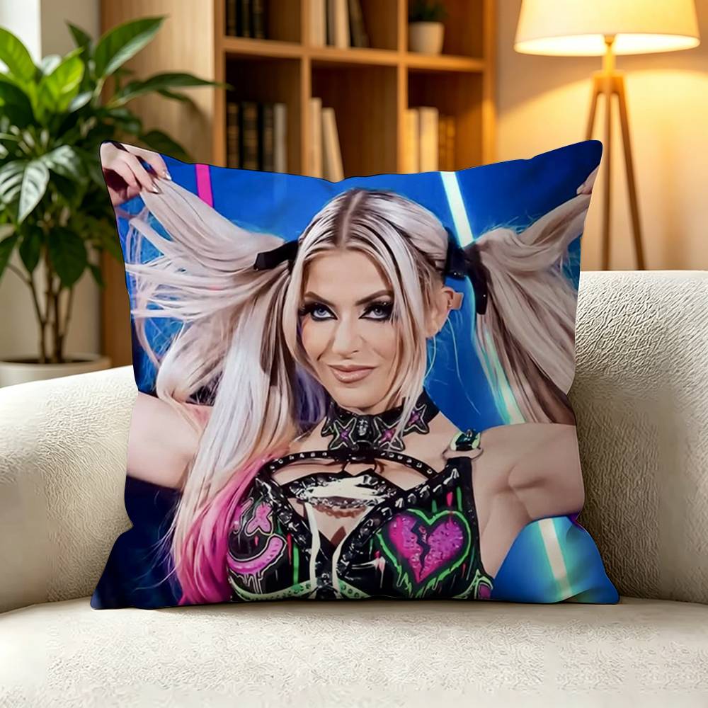 W-Wrestler Alexa Bliss Dark Square Double-Sided printed Pillow Case Bedroom Bedside Pillow Sofa Cushion Cover