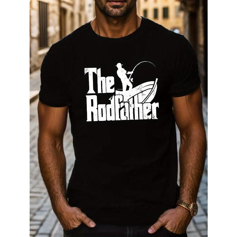 

THE ROD FATHER Men s Short Sleeve T-shirt Summer T-shirt Top Round Neck, Relaxed Fit, Oversized, Cool, Casual, and Fashionable 4XL чорний