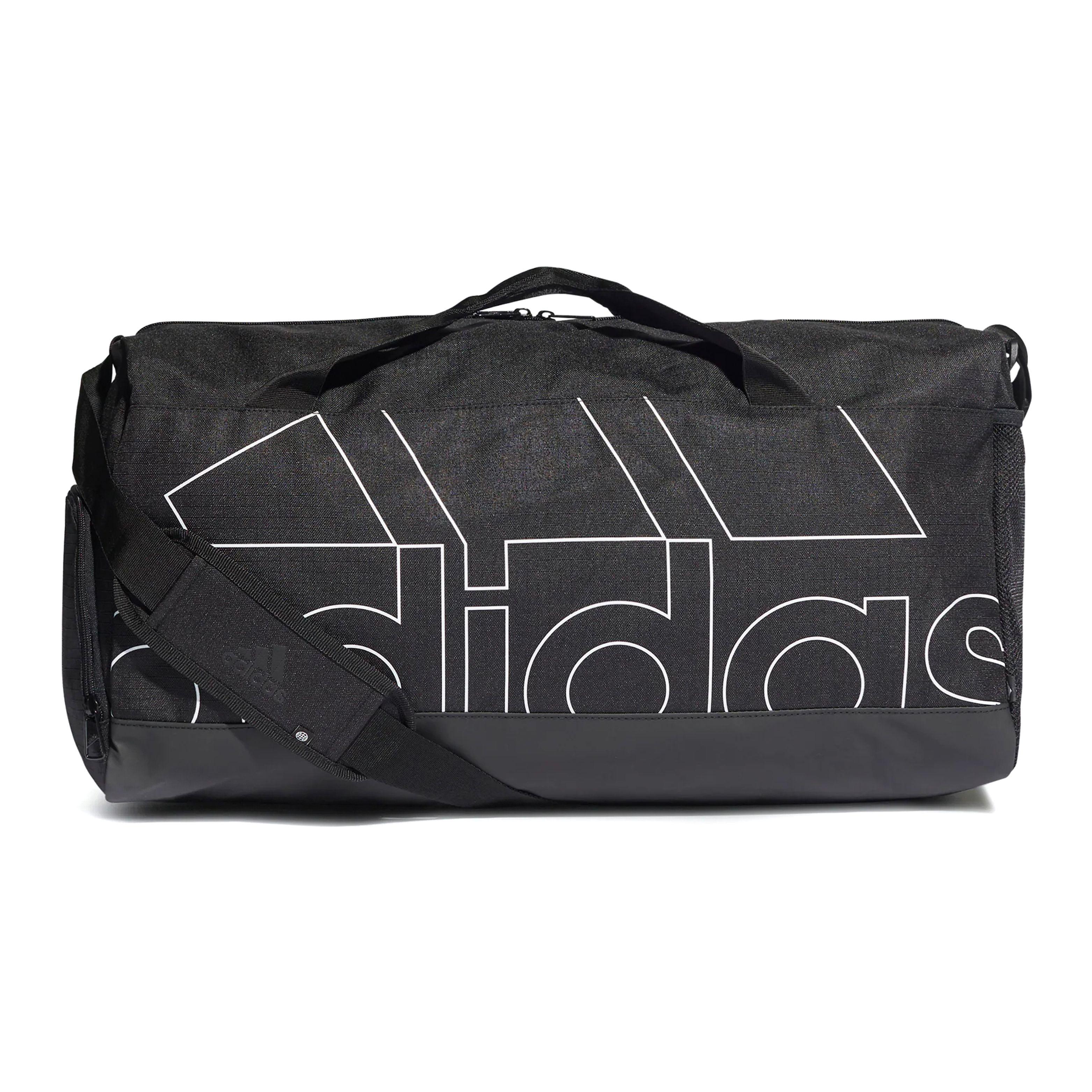 Adidas Casual Sports Large Capacity Printed Zipper Closure Polyester Handheld Shoulder Crossbody Gym Bag Unisex Bags Black HC7229 Black