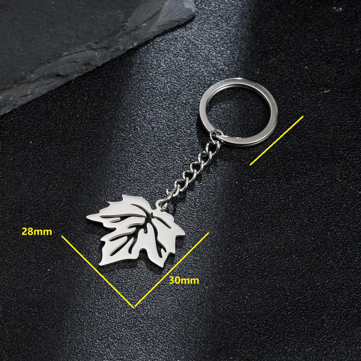 2026 Autumn Stainless Steel Maple Leaf Keychain Pendant Accessory