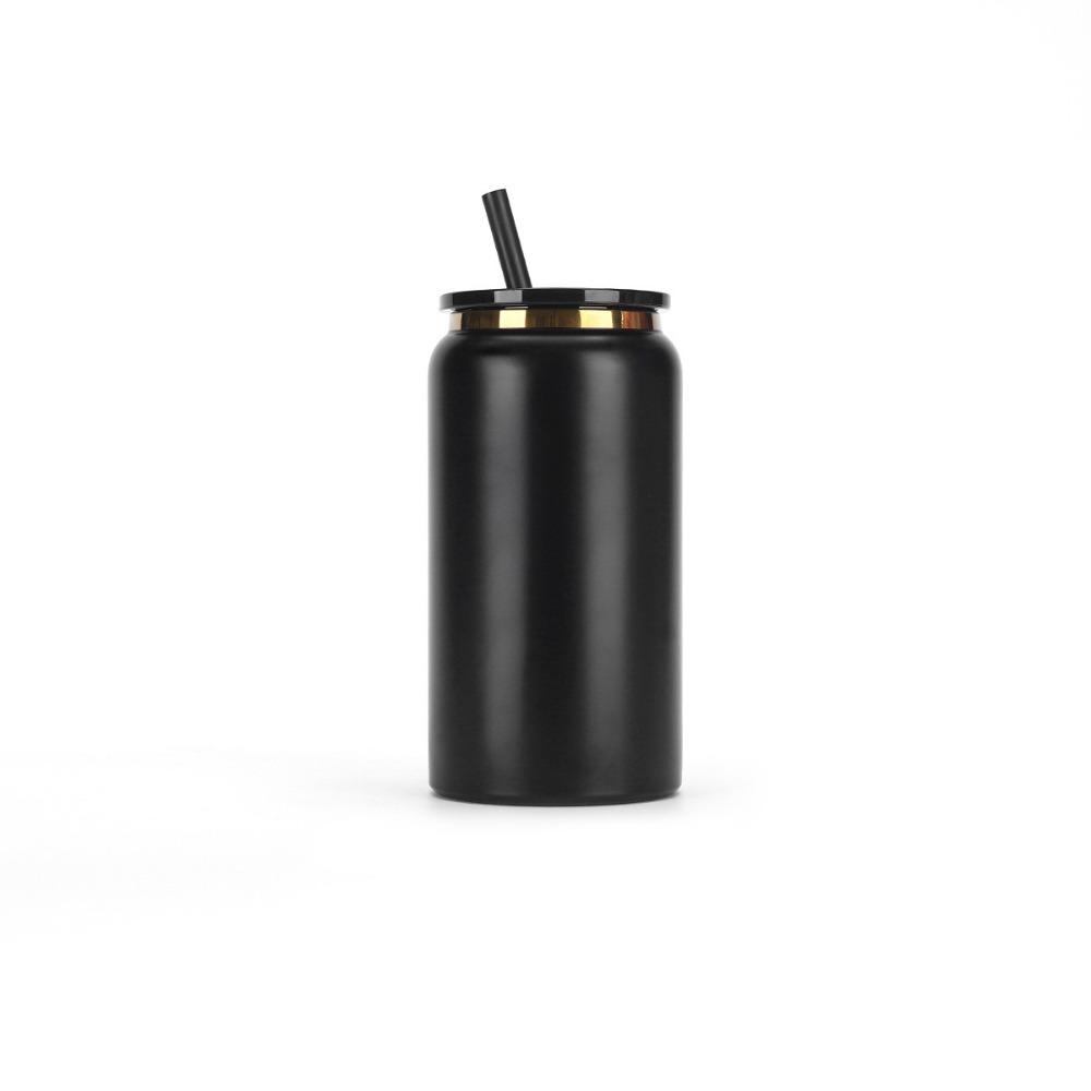 Stainless Steel 16oz Soda Can Cup Double-layer Gold Plated Tumbler Beer Cup Iced Coffee Mug High-capacity Vacuum Insulation Cup
