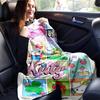 1pc Hello Kitty's Whimsical World Blanket, Soft Throw for Home Decor, Gift Idea, Living Room, Travel, Camping, Car Blankets, Beach, Office Naps, Suita