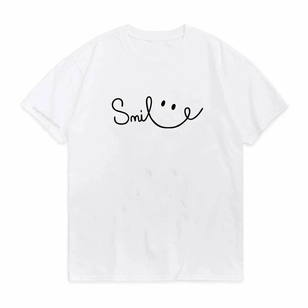 Heart Shaped Smile T Shirts Women Y2K Summer Kawaii Clothes Short Sleeve Tees Graphic T Shirts Crop Top Tee Shirt Femme T-shirts