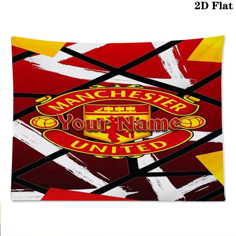 Manchester United F Custom Name Wall Tapestry Aesthetic Wall Hanging Printed Fabric Blanket Decorative Tapestries for Bedroom Living Room Home Decor