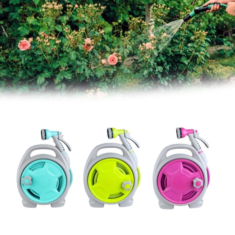 Retractable 50FT Garden Hose Reel Design with Multi Pattern Nozzle for Patios Use Water Hose