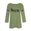 Women's Casual Fashionable Sexy Comfortable Neck Three-Quarter Sleeve Top