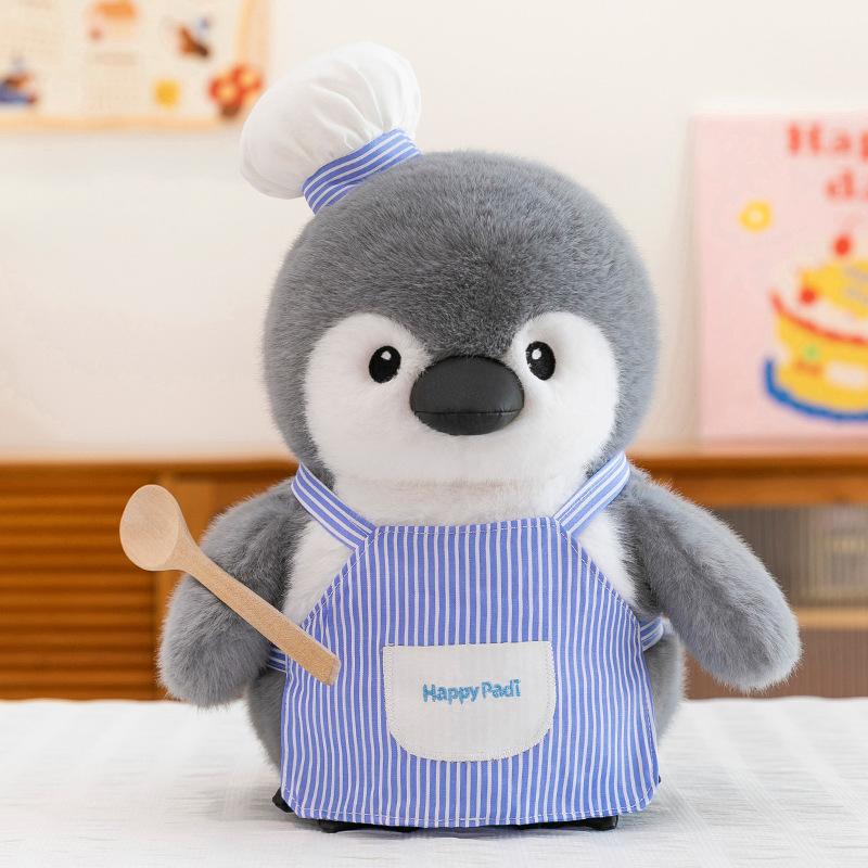 

Painter Chef Penguin Doll Plush Toy Fishing Penguin Doll Birthday Christmas Gift for Girls 23 cm (0.15kg)