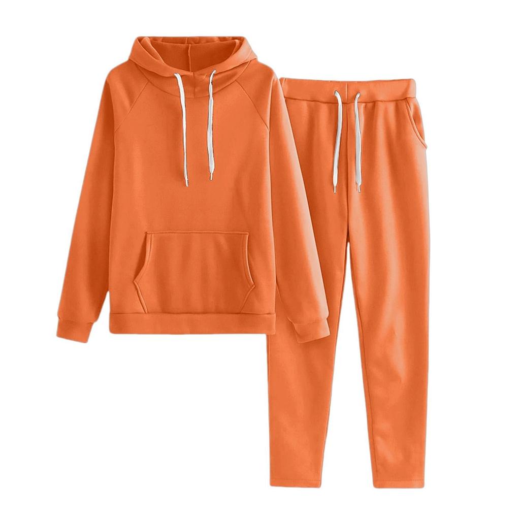 Children's Solid-color Loose Sweatshirt And Sweatpants Casual Sportswear Set