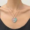 1 Pair Friendship Necklace Set Magnetic Butterfly Charm Neckchain Love Heart Pendant Clavicle Chain for Best Friends
