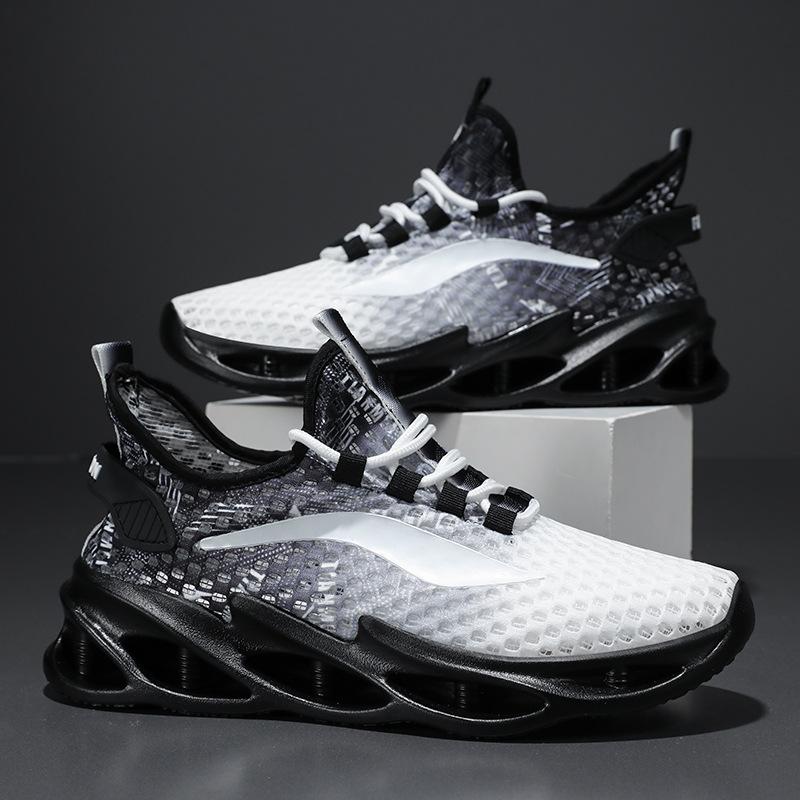 Blade Men's Shoes Breathable Thin Mesh Running Non Slip Soft Bottom Large Hollow Sports Leisure
