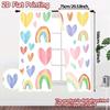 Set Of 2 Flat Printing Jit Curtains Without Rod Colorful Hearts Popular Digital Printed Versatile Fabric Made Polyester