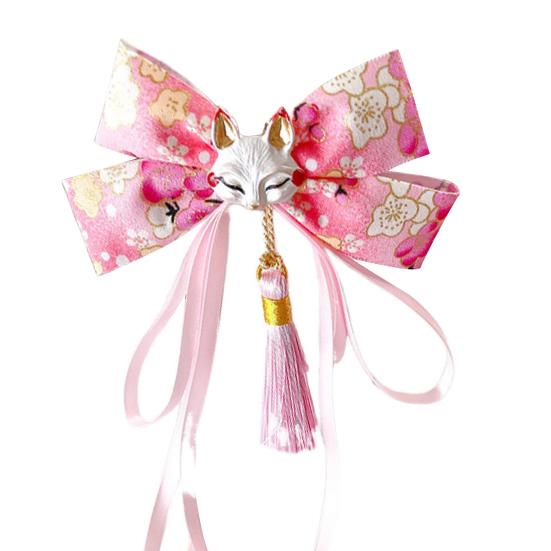 Ac de păr cu fundă roșie cu ciucuri Decor de vulpe Panglică lungă Accesoriu pentru păr în stilul sărbătorilor Anului Nou Chinezesc