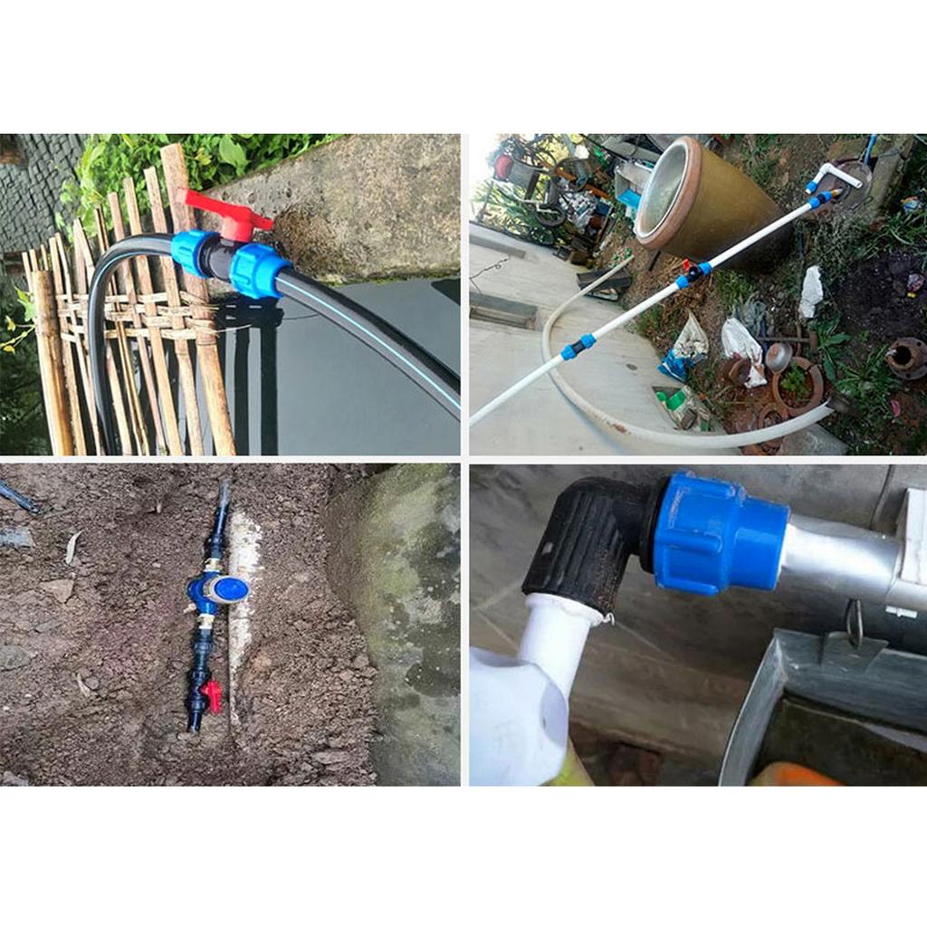 20/25/32/40/50mm Plastic Quick Valve Switch Connector PVC PE Tube Tap Water Splitter Black Wrench Home Water Supply Pipe Fitting