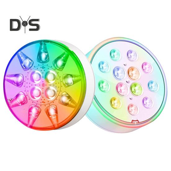LED Pool Lights Set with Timer Function Remote Control IP68 Waterproof 16 Colors 3 Modes Rechargeable Underwater Pool Lights